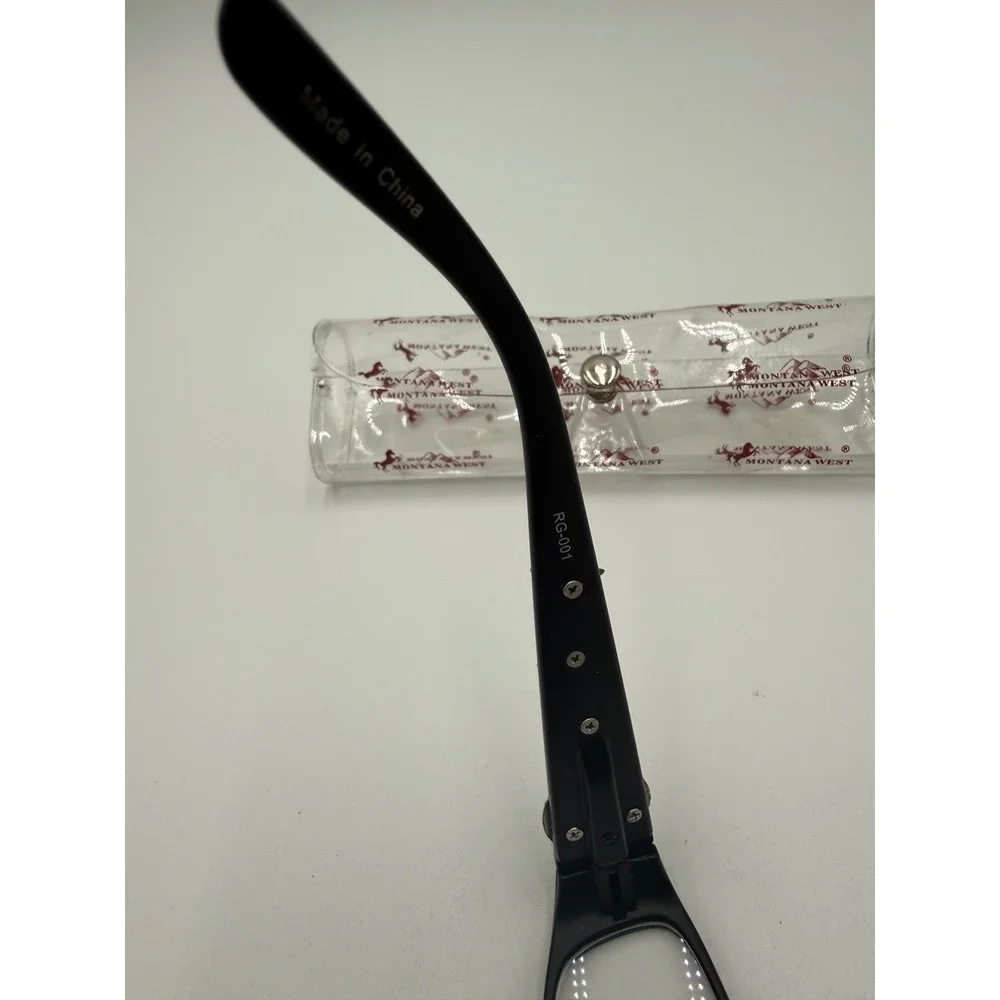 Montana West Reading Glasses Womens +3.00 Black Excellent Western Studded RG-001